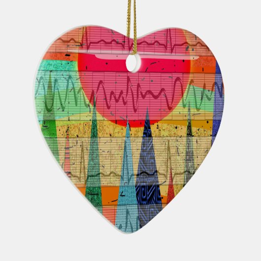 医学の心臓リズムの森林夢 セラミックオーナメント (右)