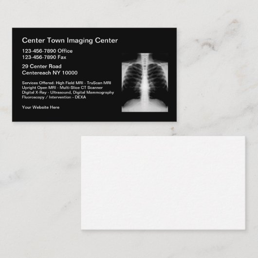 医学の放射線学イメージ投射中心 名刺 (正面/裏面)