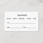 医学の歯科医のモダンのアポイントメント 名刺 (裏面)