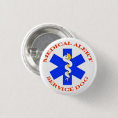 医学の注意深いサービス犬ボタン 缶バッジ (正面&裏面)