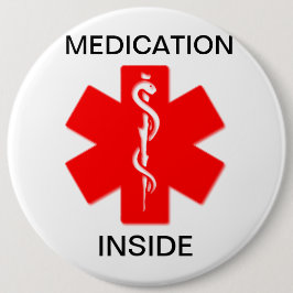 医学の注意深いボタンの中の薬物 缶バッジ