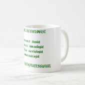 医学の科学技術者のphlebotomistの   chemisthemat。 コーヒーマグカップ (正面右)