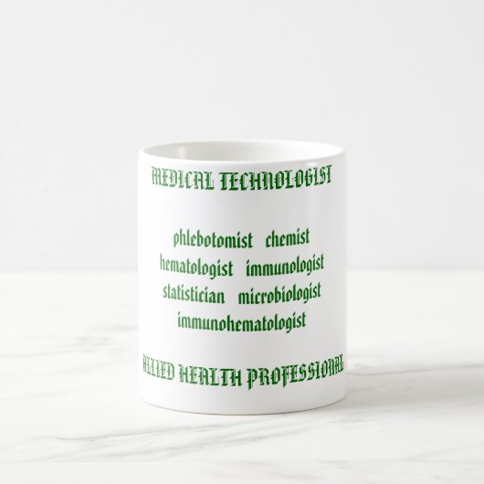 医学の科学技術者のphlebotomistの   chemisthemat。 コーヒーマグカップ (中央)
