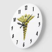 医学の紋章 ラージ壁時計 (傾斜)