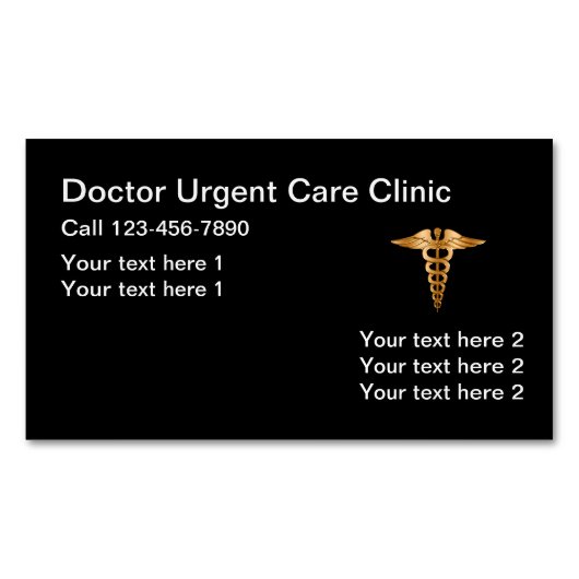 医学の緊急な心配医院ビジネス磁石 マグネット名刺 (正面)