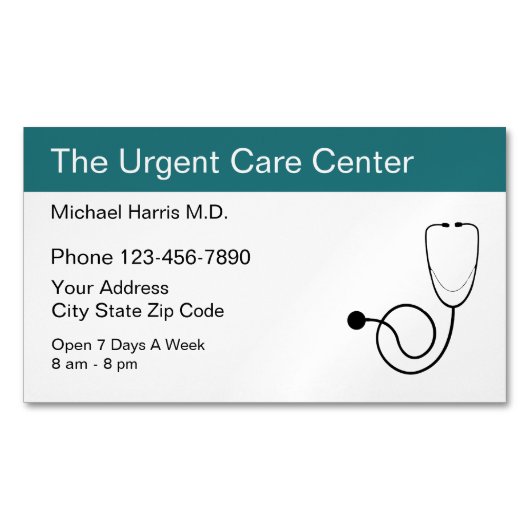 医学の緊急な養護施設のデザイン マグネット名刺 (正面)