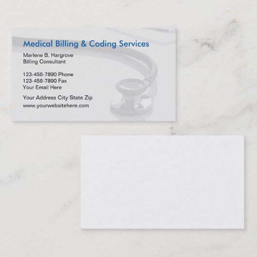 医学の計算およびコーディング 名刺 (正面/裏面)