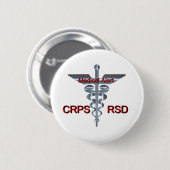 医学の記号- CRPS RSDの医学警報 缶バッジ (正面&裏面)
