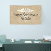 医学の退職のモダンな金ゴールドのグリッター 横断幕 (トレードショー)