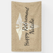 医学の退職のモダンな金ゴールドのグリッター 横断幕 (縦)