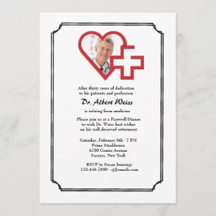 医学の退職パーティーの写真の招待状 招待状