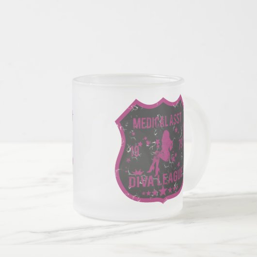 医学のAsstの花型女性歌手リーグ フロストグラスマグカップ (正面右)