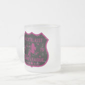 医学のAsstの花型女性歌手リーグ フロストグラスマグカップ (正面左)