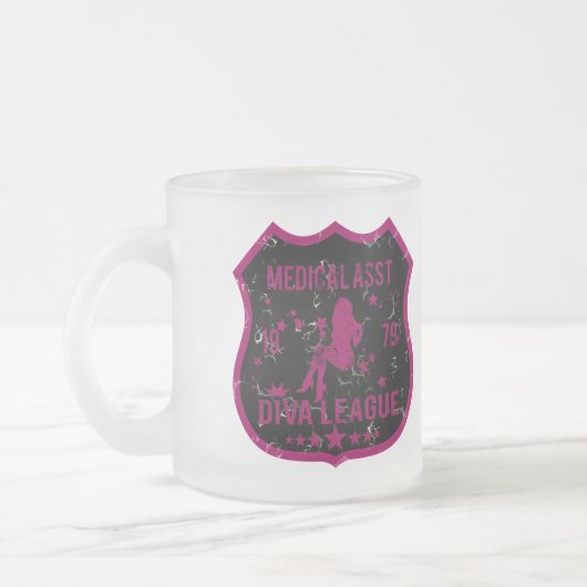 医学のAsstの花型女性歌手リーグ フロストグラスマグカップ (左)