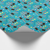 医学またはナースのギフト用包装紙の青 ラッピングペーパー (角)