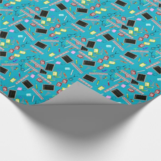 医学またはナースのギフト用包装紙の青 ラッピングペーパー (角)