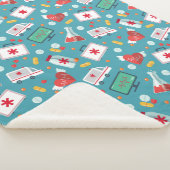 医学アイコンパターン シェルパブランケット (3/4)