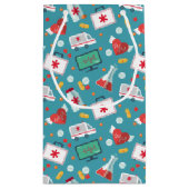 医学アイコンパターン スモールペーパーバッグ (裏面)