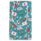 医学アイコンパターン スモールペーパーバッグ (正面)