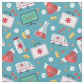 医学アイコンパターン ファブリック (クローズアップ)