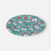 医学アイコンパターン ペーパープレート (アングル)