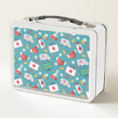 医学アイコンパターン メタルランチボックス (裏面)