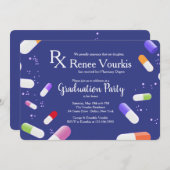 医学カプセル卒業パーティー招待状 招待状 (正面/裏面)