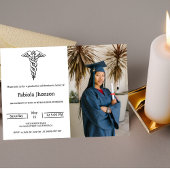 医学シンプル卒業アナウンスメント写真学校 案内状