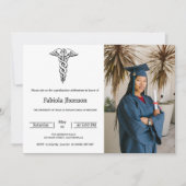 医学シンプル卒業アナウンスメント写真学校 案内状 (正面)