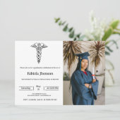 医学シンプル卒業アナウンスメント写真学校 案内状 (スタンド正面)