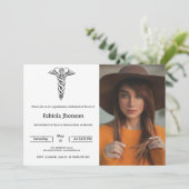 医学シンプル卒業写真学校 案内状 (スタンド正面)