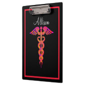 医学パーソナライズなナースのケリュケイオンのカラフル クリップボード (左)