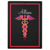 医学パーソナライズなナースのケリュケイオンのカラフル クリップボード (裏面)