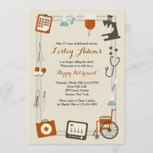 医学フレームの退職のパーティの招待状 招待状