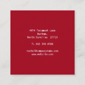 医学レッドモダンDNA スクエア名刺 (裏面)