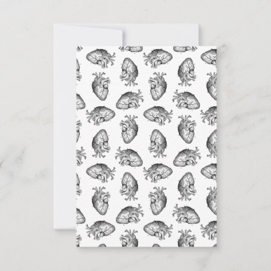 医学ヴィンテージのハートのイラストレーションパターンアンティーク サンキューカード (正面)