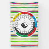 医学伝統的中国の体クロックスクエアスティ 横断幕 (縦)