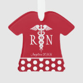 医学公認看護師RNはカスタムな赤をごしごし洗います オーナメント (裏面)