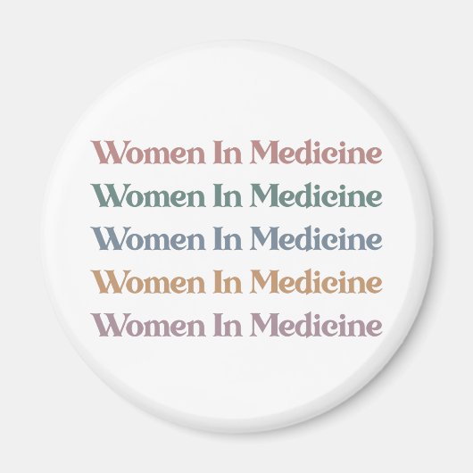 医学分野の女性レトロ未来ナース医学生 マグネット (正面)