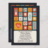 医学分野の退職のパーティの招待状 招待状 (正面/裏面)