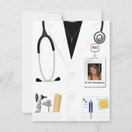 医学卒業パーティーウーマン招待状 招待状