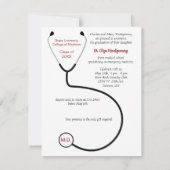 医学卒業パーティーウーマン招待状 招待状 (裏面)