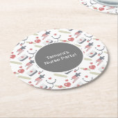 医学卒業パーティーナース練習者パターン ラウンドペーパーコースター (アングル)