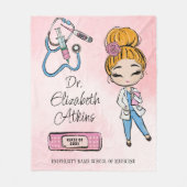 医学博士の卒業 フリースブランケット (正面)