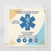 医学大学院パーティの招待状カスタム2 招待状 (正面)