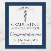 医学大学院 – 青 ワインラベル (シングルラベル)