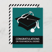 医学学位おめでとうございます：ティール（緑がかった色） ポストカード (正面/裏面)