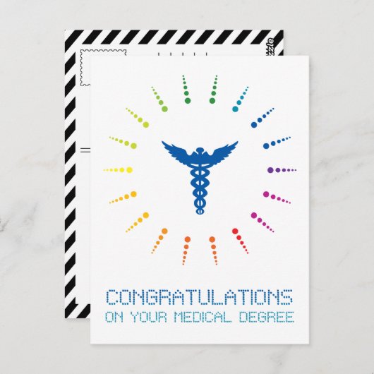 医学学位おめでとうございます：虹 ポストカード (正面/裏面)