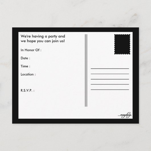 医学学位を取得した人 インビテーションポストカード (裏面)