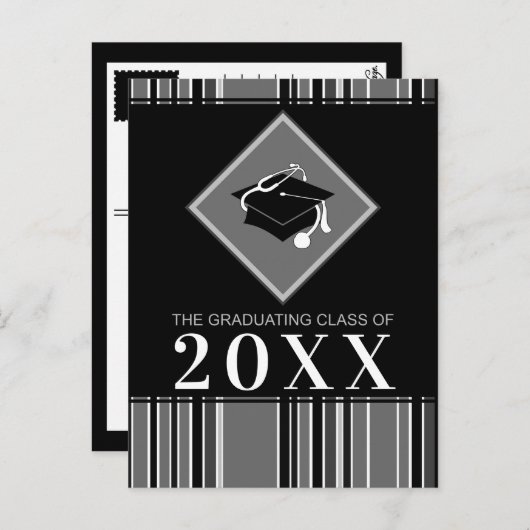 医学学位修了カスタマイズ年 案内ポストカード (正面/裏面)